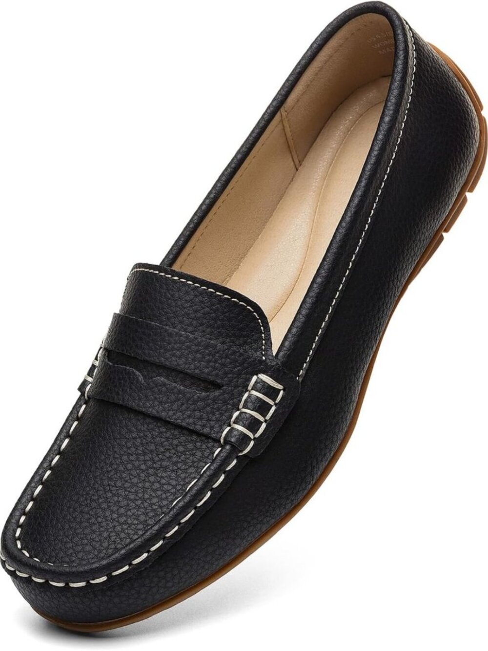 Stylish Lightweight Leather Penny Loafers | Comfortable Slip-On Flats for Work